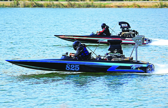 Tony Scarlata (near lane), who clicked off a perfect 6.130-second elapsed time against his 6.130 dial-in in qualifiying rounds won the Pro Comp Flat Final against Joe Masek (far lane).