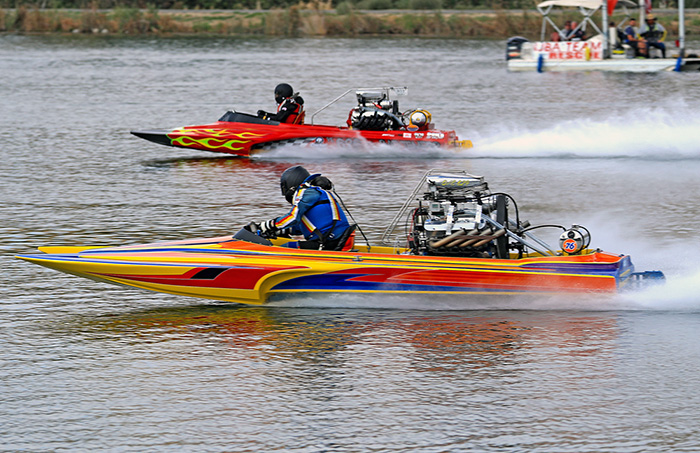 The Pro Gas Flat final between Jim Watkins (far lane) and Dan Jensen was a great race to the finish, as both men had nearly identical reaction times and both men also had near perfect elapsed times against their respective dial-ins with the win going to Jim by a very slim .019 margin of victory.