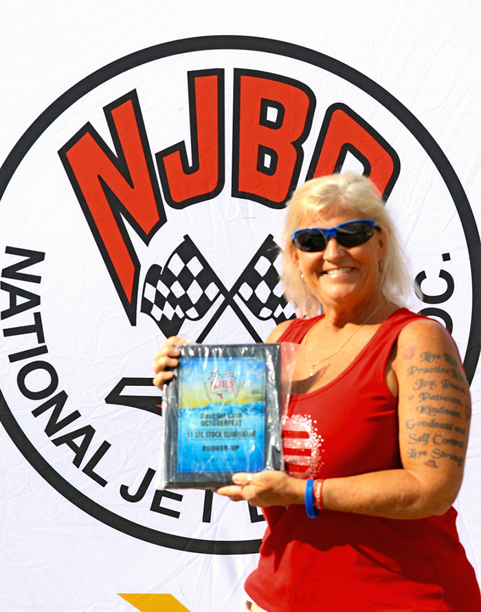 Showing off Christopher Wasinger's Runner Up honors in Stock Eliminator.