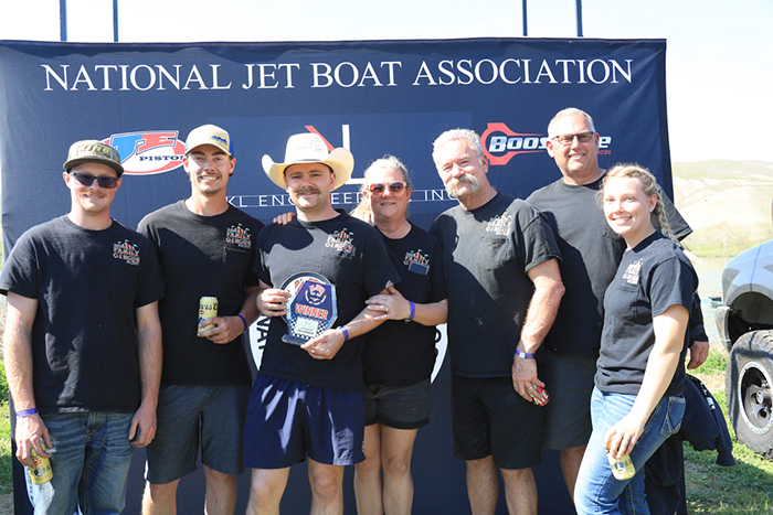 Sean Rogers and his “High Wire” teammates celebrated the PE victory at the NJBA season opener.